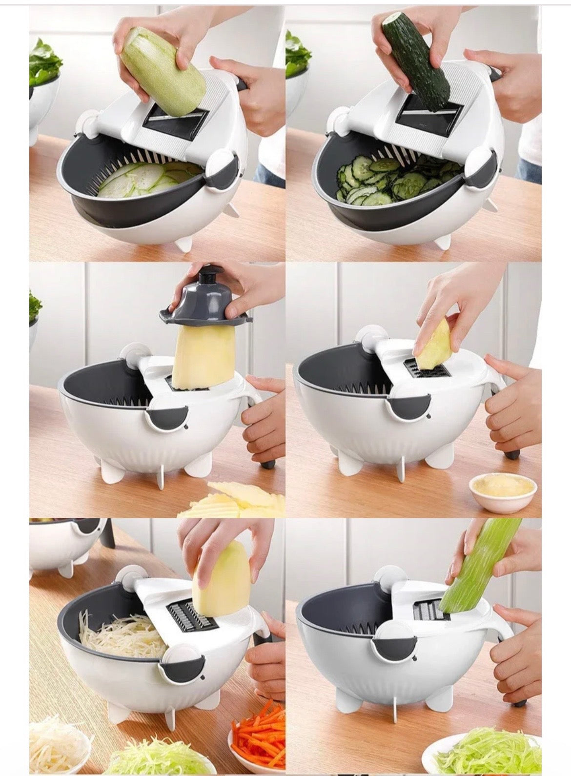 12-in-1 Multi-Function Vegetable Cutter & Salad Spinner – Chop, Slice, Wash & Dry Effortlessly