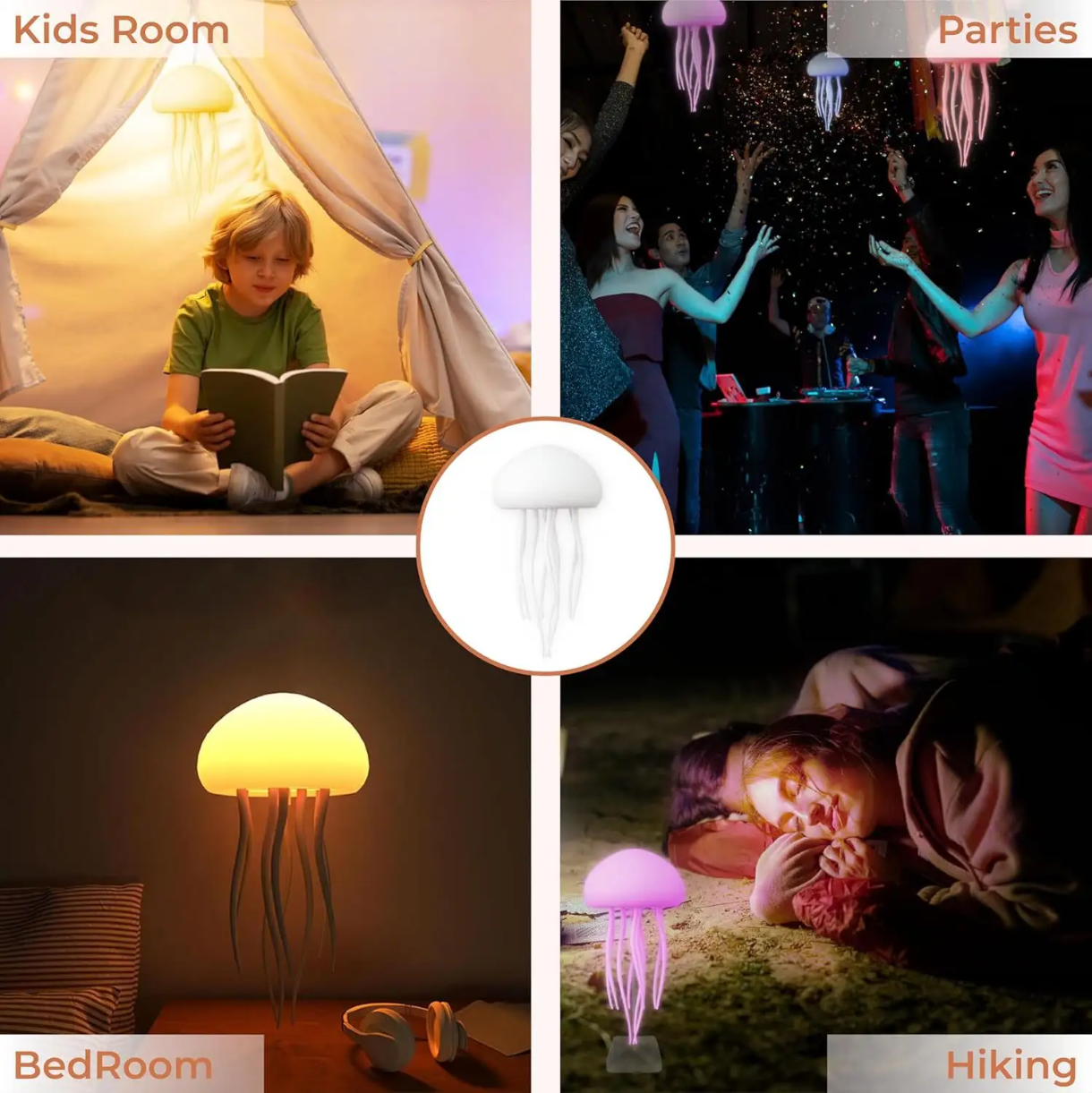 RGB Jellyfish Mood Lamp – Color Changing LED Night Light
Description: