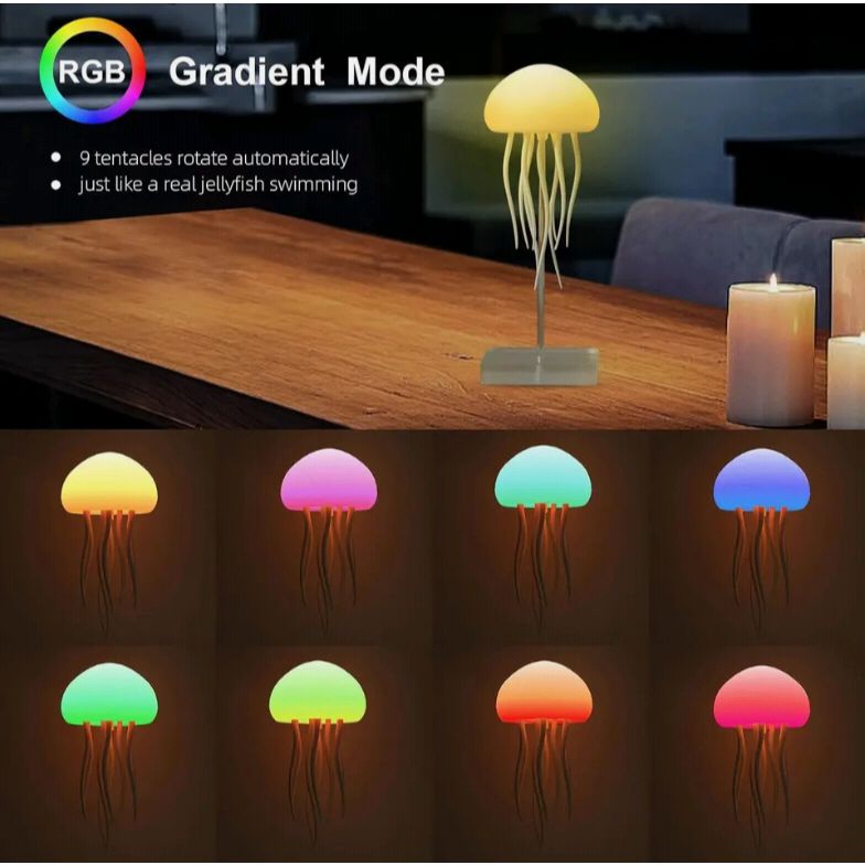 RGB Jellyfish Mood Lamp – Color Changing LED Night Light
Description: